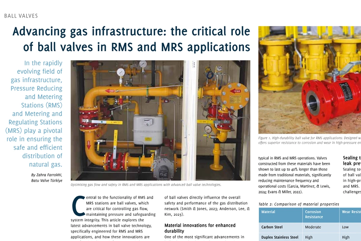 Our latest article | advancing gas infrastructure: the critical role of ball valves in rms and mrs applications Our latest article | advancing gas infrastructure: the critical role of ball valves in rms and mrs applications